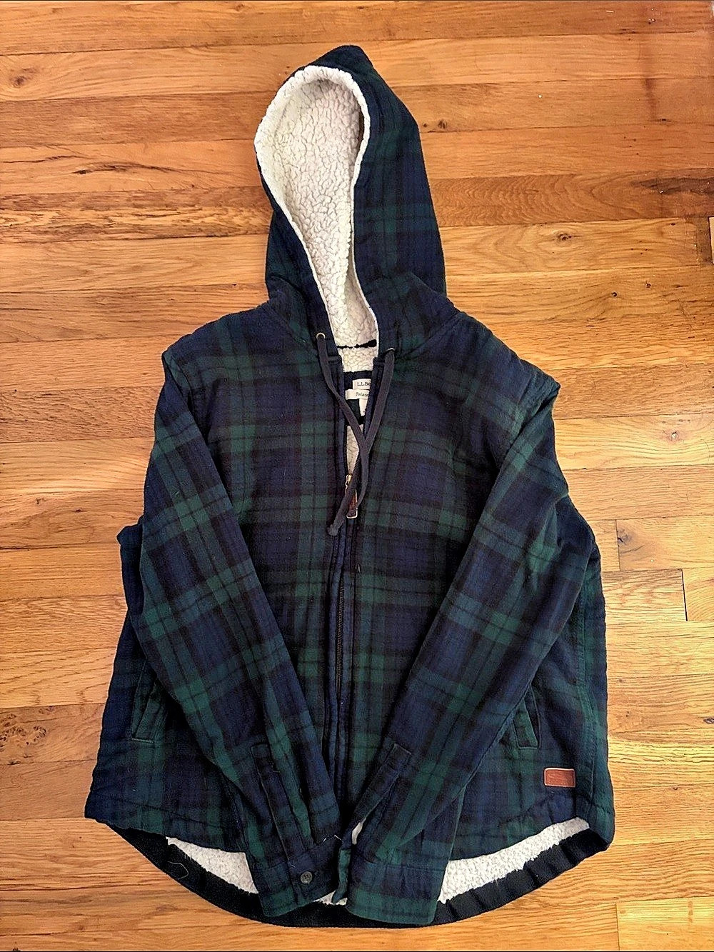 L.L. Bean Women's Scotch Plaid Flannel Shirt, Sherpa-Lined Zip Hoodie Plaid